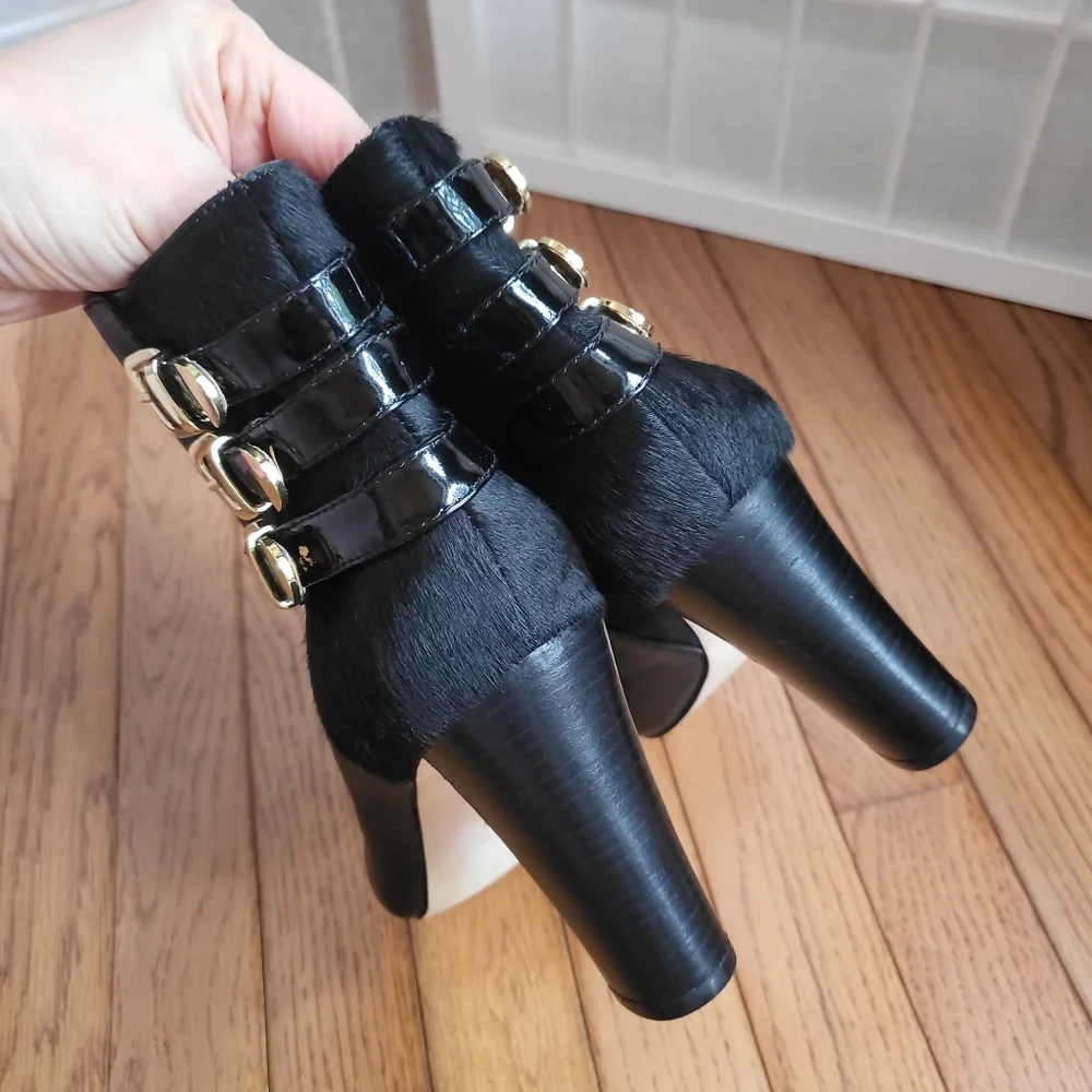 Louise Et Cie Black Leather Ankle Boots NWOT Sz 10 - Picture 8 of 13